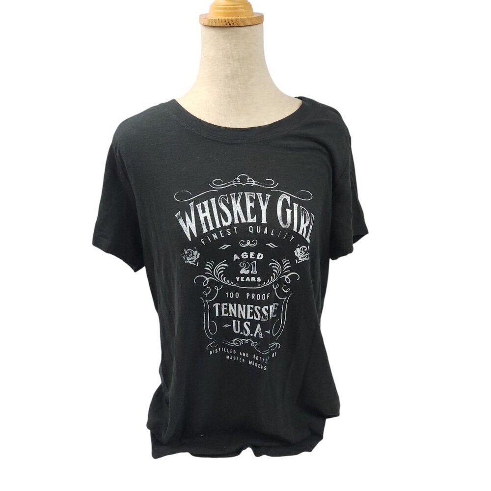 Whiskey Girl Aged 21 Years Graphic TShirt Torrid Classic Fit Size 0 Black